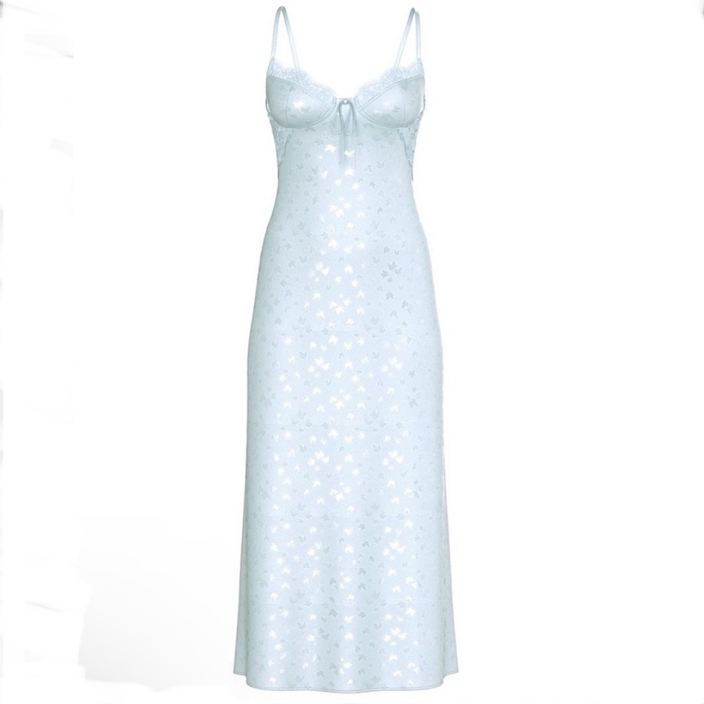 Victoria's Secret Dream Angels Tease Butterfly Satin Cupped Midi Slip